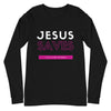 Jesus Saves Long Sleeve T-Shirt (Pink)