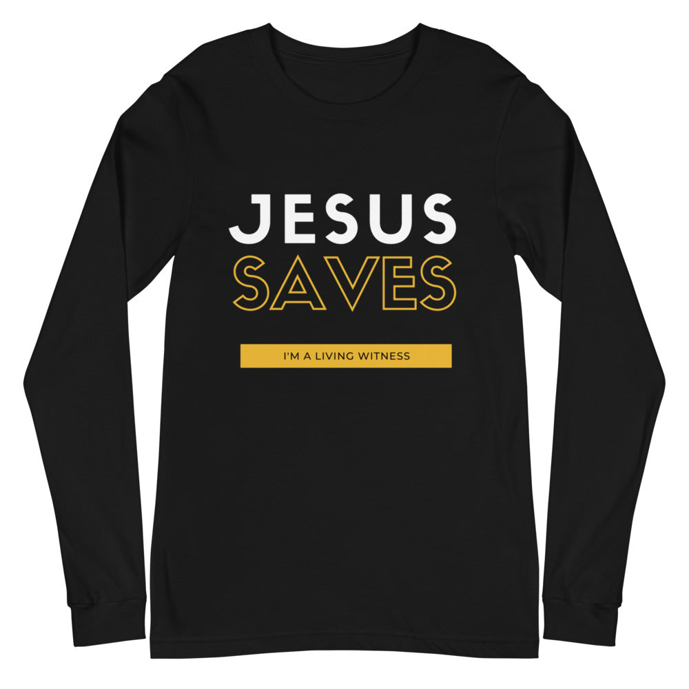 Jesus Saves Long Sleeve T-Shirt (Gold)