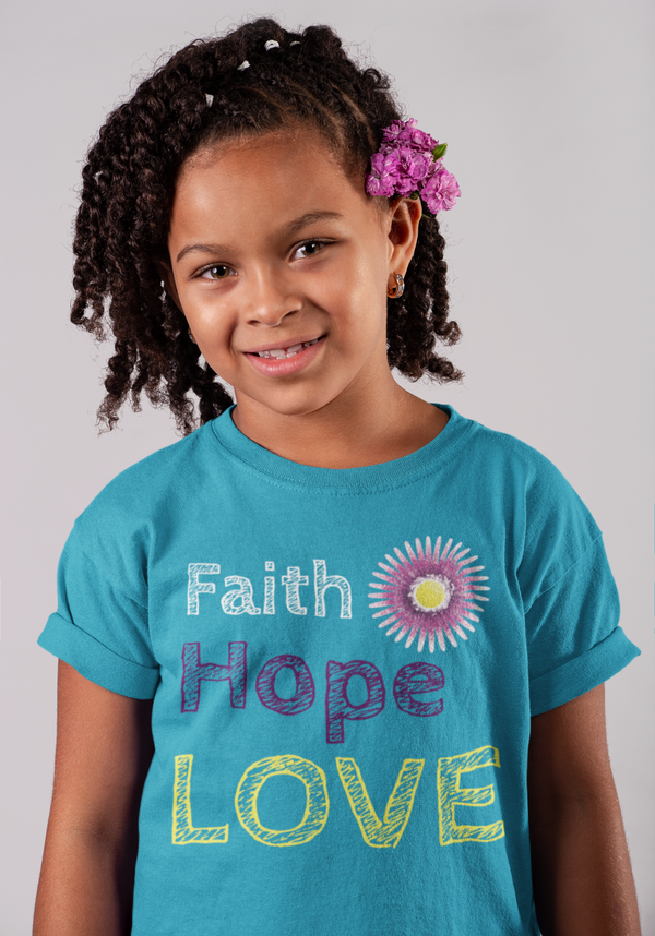 Girls Faith Hope Love T-Shirt