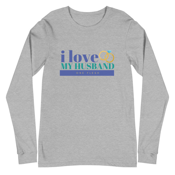 I Love My Husband Long Sleeve T-Shirt (Blue)