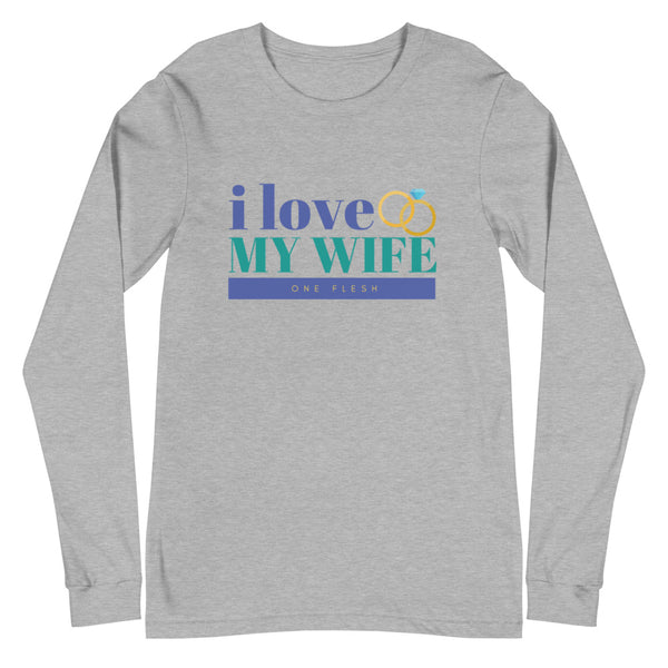 I Love My Wife Long Sleeve T-Shirt (Blue)