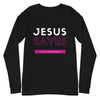 Jesus Saves Long Sleeve T-Shirt (Pink)