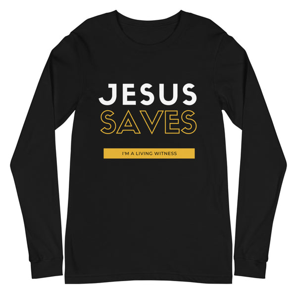 Jesus Saves Long Sleeve T-Shirt (Gold)