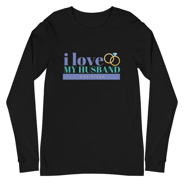 I Love My Husband Long Sleeve T-Shirt (Blue)