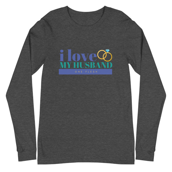 I Love My Husband Long Sleeve T-Shirt (Blue)