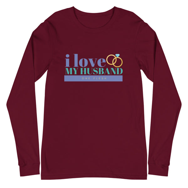 I Love My Husband Long Sleeve T-Shirt (Blue)