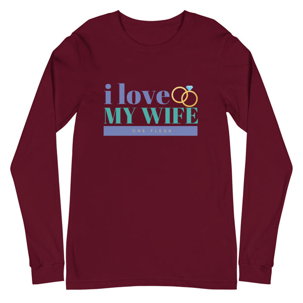 I Love My Wife Long Sleeve T-Shirt (Blue)