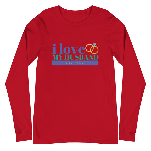 I Love My Husband Long Sleeve T-Shirt (Blue)