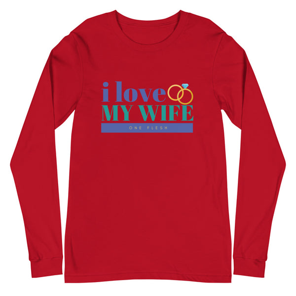 I Love My Wife Long Sleeve T-Shirt (Blue)