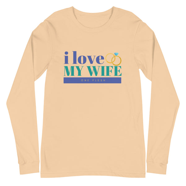 I Love My Wife Long Sleeve T-Shirt (Blue)